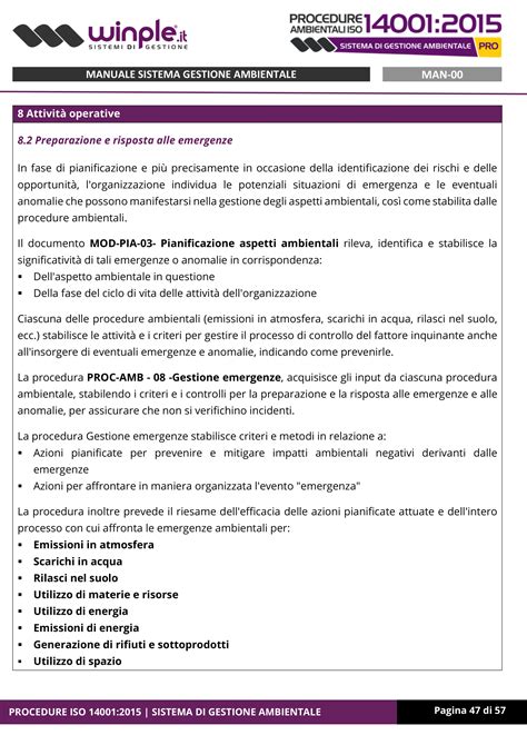 manuale di taratura iso 14001